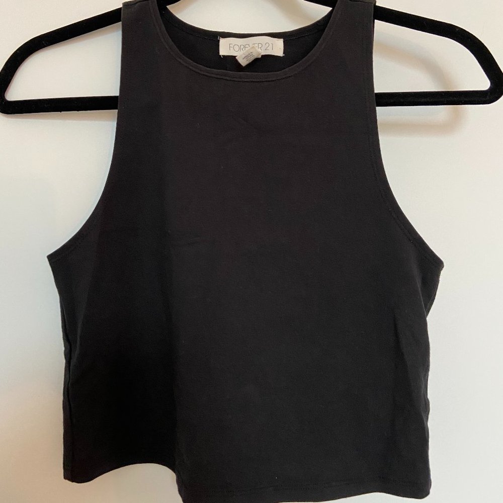 Black Women's Crop Tank Top